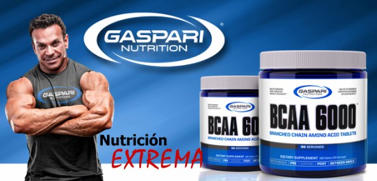 BCAA 6000 GAT 180 TABS. Aminoacidos con vitamina B6 y vitamina B12. Gaspari Nutrition