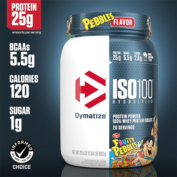 Iso 100 Dymatize 1.4 Lbs 20srv 25 gr Proteina 5.5 gr BCAAs sin lactosa.